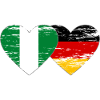 Nigeria Germany flag heart used