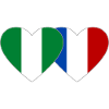 Nigeria France Flag Heart