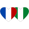 France Nigeria Flag Heart
