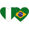 Nigeria Brazil Flag Heart