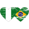 Nigeria Brazil Flag Heart used