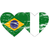 Brazil Nigeria flag heart used