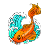 Koi Carp - Wave - Fish