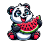 Panda with Watermelon Fruity Funny