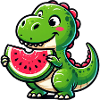 Crocodile With Watermelon Fruity Funny