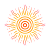 Sun Tribal Patterns Yellow Red Pink