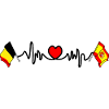 Cardio heart Flag Belgium, flag Spain