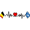 Cardio heart Drapeau Belgique, drapeau Écosse