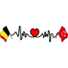 Cardio heart Flag Belgium, flag Turkey