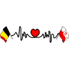 Cardio heart Drapeau Belgique, drapeau Pologne