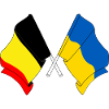 Flag Belgium, flag Ukraine