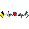 Cardio heart , Drapeau Belgique, drapeau Mexique