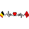 Cardio heart Drapeau Belgique, drapeau Maroc