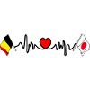 Cardio heart Drapeau Belgique, drapeau Japon