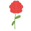 Symbole rouge fleur rose