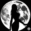 Silhouette of a Woman - Moon
