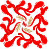 Red Floral Vines Pattern