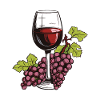 Verre à vin Raisins Vin