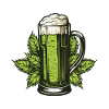 Beer glass hops