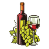 Wine Glass Grapes Wine
