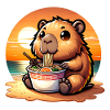 Capybara Ramen Kawaii Anime