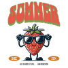 Sommer Erdbeere mit Spruch 2024