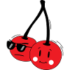 Cool two red cherries