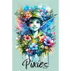Pixie - Pixies - Blumen, Aquarell und Fee