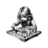 Mädchen, das Brettspiele liebt