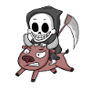 Grim Reaper Cow Motif