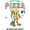 Retro Maskottchen Pizza