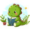 Dino lit un livre