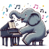 Elefant am Piano