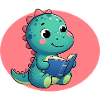 Dino liest Buch
