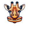 Giraffe enjoys hot dog