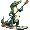 Crocodile on stand-up paddle