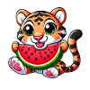 Bengalkatze Mit Wassermelone Fruchtig Lustig