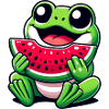 Frog Watermelon Fruity Funny
