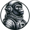 Chimpanzee astronaut in space