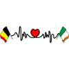 Cardio heart Flag Belgium, flag Ireland