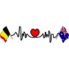 Cardio heart Drapeau Belgique, drapeau Australie