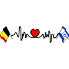 Cardio heart Drapeau Belgique, drapeau Israël