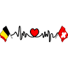 Cardio heart Drapeau Belgique, drapeau Suisse