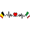 Cardio heart Flag Belgium, flag Italy