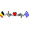 Cardio heart Drapeau Belgique, drapeau Grèce