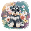 Schnauzer with flowers