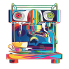 Caffettiera Barista Pop Art