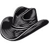 cappello da cowboy nero, stile di illustrazione vettoriale del cappello occidentale