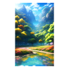 Serene Anime nature landscape