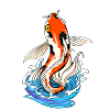 Carpe Koï - Vague - Poisson